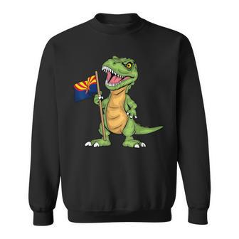 Arizona Lover Kids Dinosaur Lover Usa Arizona Flag Sweatshirt - Thegiftio UK
