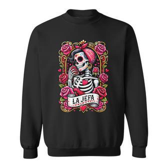 Arte De Calavera Mexicana De Día De Muertos Con La Jefa Camisa de entrenamiento - Regaloses