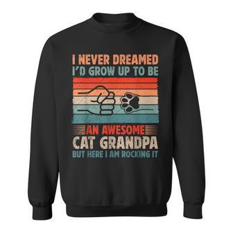 Awesome Cat Grandpa Cat Grandfather Cat Lover Grandpa Sweatshirt - Thegiftio UK