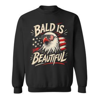 Bald Is Beautiful 4Th Of July Usa Patriotic Bald Eagle Sweatshirt - Thegiftio UK