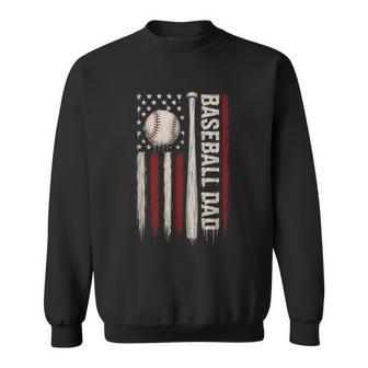 Baseball Dad American Flag Patriotic Game Day Usa Flag Sweatshirt - Thegiftio UK