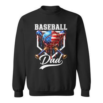 Baseball Dad Drip Father's Day Daddy Usa Flag Patriotic Men Sweatshirt - Thegiftio UK