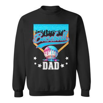 Baseball Dad Father's Day Ice Cream Drip Daddy Men Sweatshirt - Monsterry