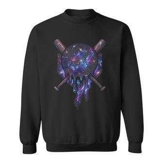 Baseball Drip For Boys Ice Cream Dripping Baseball Galaxy Sweatshirt - Thegiftio UK