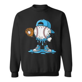 Baseball Drip For Boys Ice Cream Drip Youth Baseball Catcher Sweatshirt | Mazezy