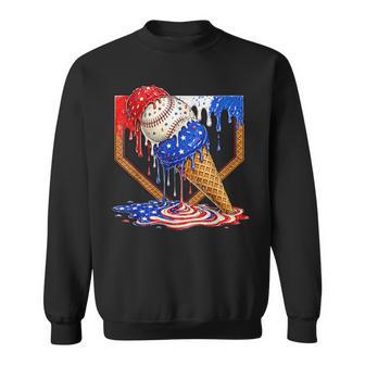 Baseball Ice Cream Drip 4Th Of July Boys Youth Kids Sweatshirt - Thegiftio UK