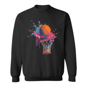 Basketball Splash Graphic Basketball Player Team Player Sweatshirt | Mazezy