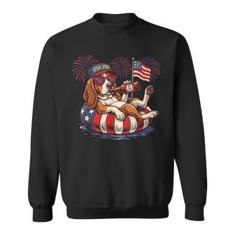 Basset Hound Dog 250Th America Patriotic Usa 4Th Of July Sweatshirt - Thegiftio UK