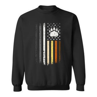Bear Pride Usa Flag Paw Vintage Gay Men Sweatshirt - Thegiftio UK
