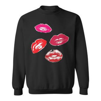 Beautiful Kisses Mit Roten Lippen Rosafarbenem Kuss Geschenk Sweatshirt - Seseable