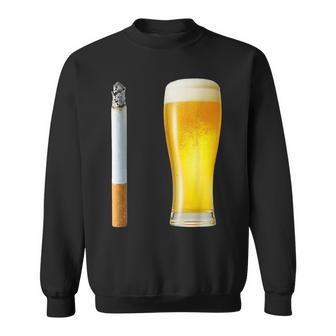 Beer & Cigarette Lover Day Drinking Dad Smoking Beer Lover Sweatshirt - Thegiftio