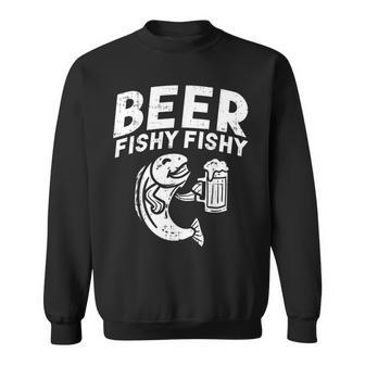 Beer Fishy Fish Fisherman Angler Fathers Day Dad Sweatshirt - Thegiftio