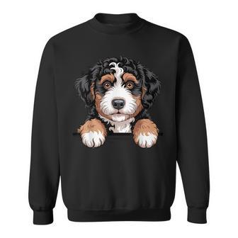 Bernedoodle Peeking Pocket Berner Doodle Dog Lover Sweatshirt - Thegiftio UK