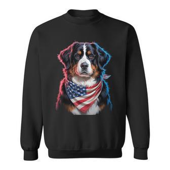 Bernese Mountain Dogs Usa American Flag 4Th Of July Dog Sweatshirt - Thegiftio UK