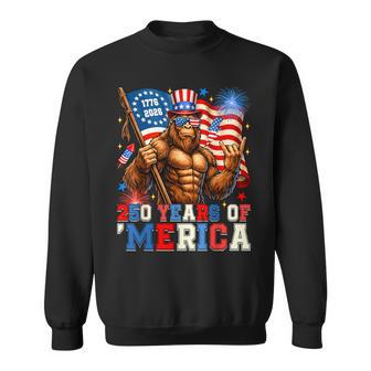 Bigfoot Merica Rock 250 Years American 1776 2026 4Th Of July Sweatshirt - Thegiftio UK