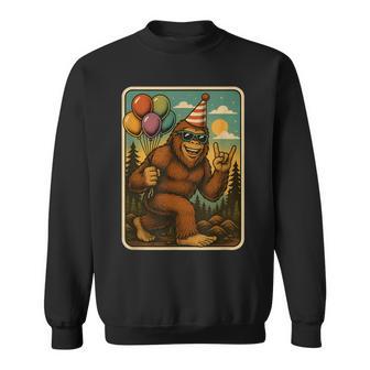 Bigfoot Party Vibes Birthday Balloons Forest Fun Sweatshirt - Thegiftio UK