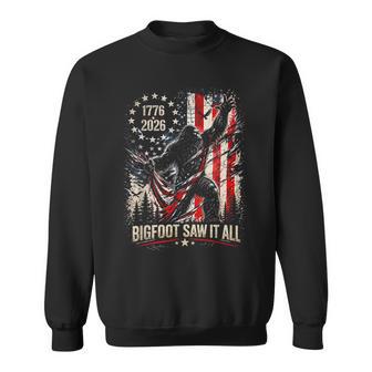 Bigfoot Saw It All 250 Years 1776 2026 4Th Of July Usa Flag Sweatshirt - Thegiftio UK