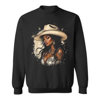 Black African America Cowgirl Western Rodeo Country Texas Sweatshirt - Thegiftio UK