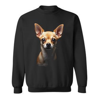 Black Chihuahua Dog Chihuahua Face Sweatshirt - Monsterry