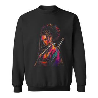 Black Samurai Anime Warrior African Pride Sweatshirt | Seseable UK