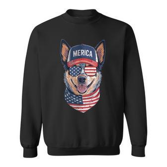 Blue Heeler 4Th Of July Us American Flag Dog Patriotic Sweatshirt - Thegiftio UK
