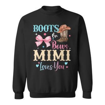 Boots Or Bows Mimi Loves You Gender Reveal Family Sweatshirt - Thegiftio