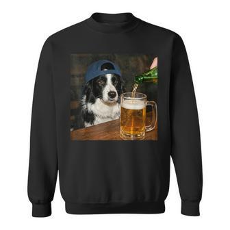 Border Collie Drinking Beer Dog Meme Sweatshirt | Seseable UK