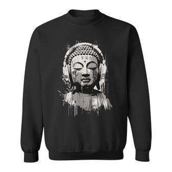 Bouddha Avec Écouteurs Motif Musique Zen Sweater e - Cadeauxyz