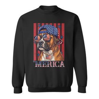 Boxer Dog 250Th America Patriotic Usa 4Th Of July Sweatshirt - Thegiftio UK