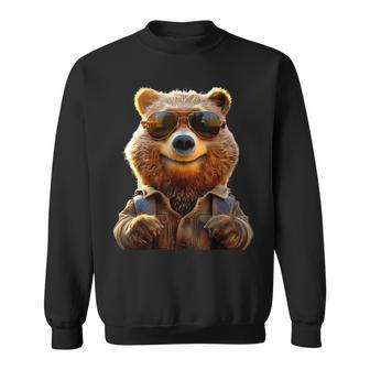 Braunbär &Onnenbrille Grizzly Bär Bärenbrüder Braun Bären Sweatshirt - Seseable