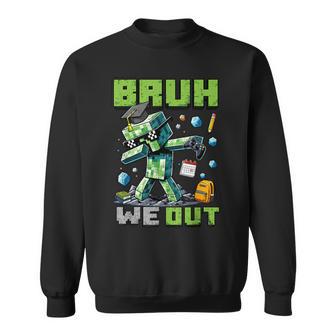 Bruh We Out Gaming Last Day Of School Gamer Pixel Boys Kids Sweatshirt | Mazezy