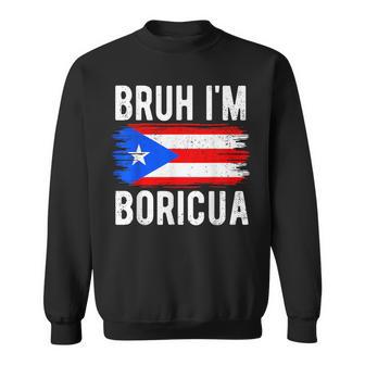 Bruh I'm Boricua Vintage Puerto Rico Boricua Boys Kids Sweatshirt - Thegiftio UK