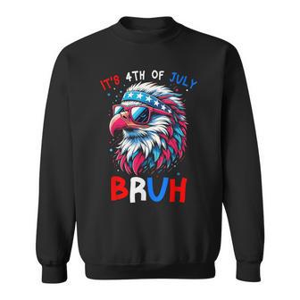 Bruh It's 4Th Of July Boys Kids Fourth Of July Bald Eagle Sweatshirt - Thegiftio UK