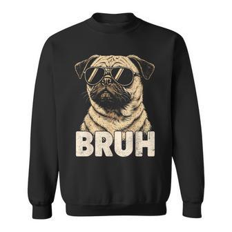 Bruh Pug Youth Boys Graphic N Meme Cute Pugs Dog Sweatshirt - Thegiftio UK