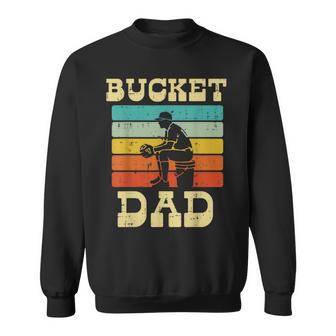 Bucket Dad Softball Baseball Retro Fathers Day Daddy Papa Sweatshirt - Monsterry