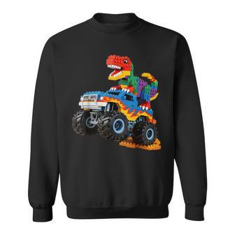 Building Bricks Monster Truck Dinosaur For Boys Kids Sweatshirt - Thegiftio UK