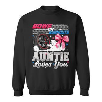 Burnouts Or Bows Auntie Loves You Gender Reveal Party Sweatshirt - Thegiftio