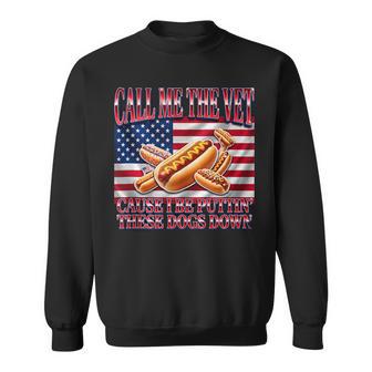 Call Me The Vet Hot Dog Meme Bootleg Retro Sweatshirt - Thegiftio UK
