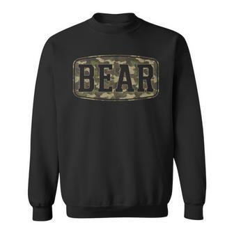 Camo Bear Camourflage Badge Fathers Day Animal Lover Sweatshirt | Seseable UK