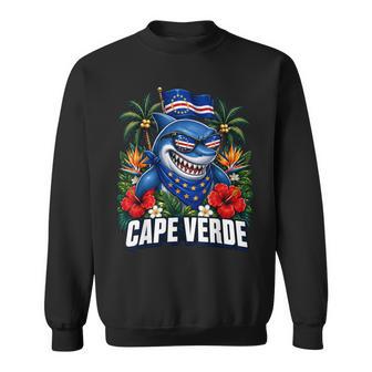 Cape Verde Flag Shark Cape Verdean Roots Cabo Verde Sweatshirt - Thegiftio UK