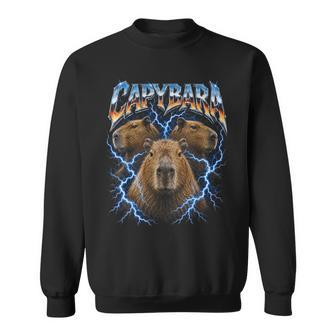 Capybara Vintage Meme 90S Heavy Retro Capybara Animal Lover Sweatshirt | Seseable UK