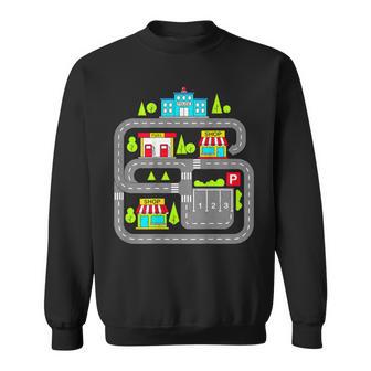 Car Track Play Cars Roads On Back For Dad Fathers Day Sweatshirt - Thegiftio UK