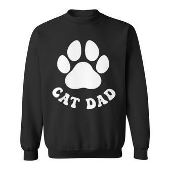Cat Dad Cat Lover Cat Minimalist Subtle Cat Pocket Sweatshirt | Seseable UK