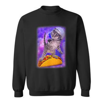 Cat Galaxy Flying Tacos Space Kitty Adventure Sweatshirt - Thegiftio UK