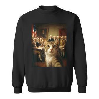 Cat Selfie 1776 2026 Fourth Of July Sweatshirt - Thegiftio UK