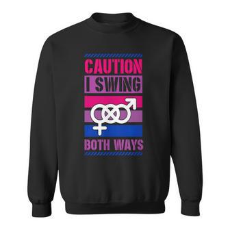 Caution Iwing Both Ways バイセクシャル プライド ジョーク スウェットシャツ - Kawaiitshirt