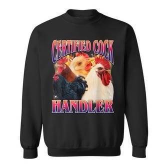 Certified Cock Handler Offensive Adult Humor Bootleg Sweatshirt - Thegiftio UK