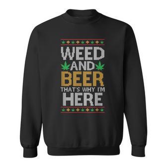 Cerveza Y Marihuana Divertida De Navidad Fea Camisa de entrenamiento - Regaloses
