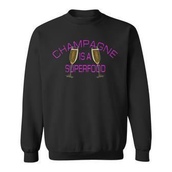 Champagne Is Auperfood シャンパンはスーパーフード ワインパーティー好きにはたまらない スウェットシャツ - Kawaiitshirt