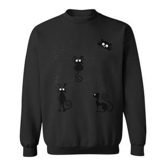 Chat Chaton Jouant Une Note De Musique Noir Cadeau Amoureux Des Chats Sweater e - Cadeauxyz